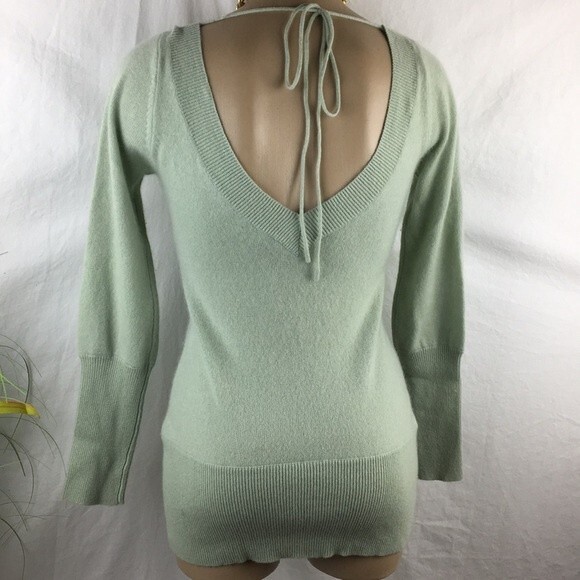 Arden B 100% Cashmere Pistachio Green Long Sleeve sweater S - Picture 4 of 9